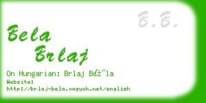 bela brlaj business card